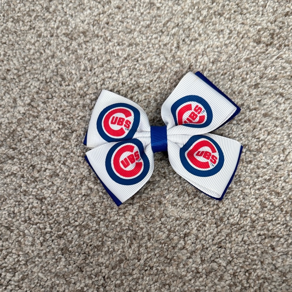 Cubs Logo Kids Clip Hair Bow